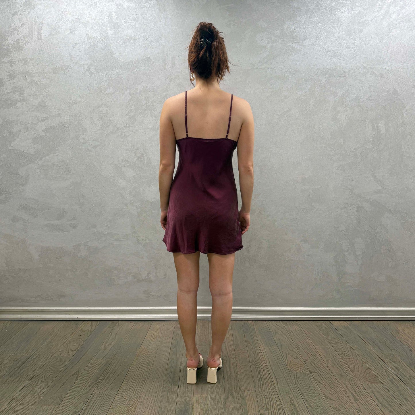 Burgundy Silk Slip Dress