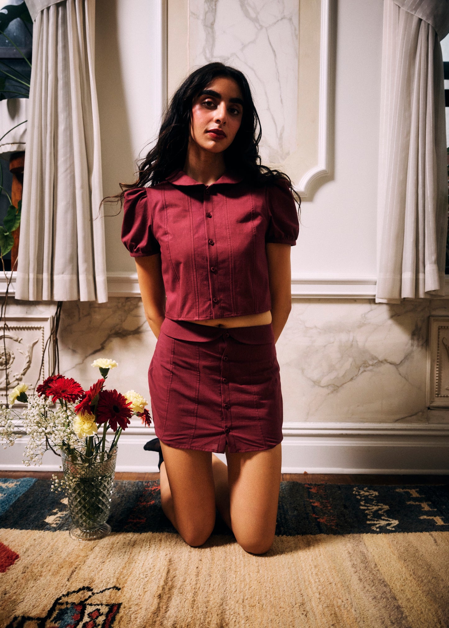 Enketta Blouse  - Pomegranate