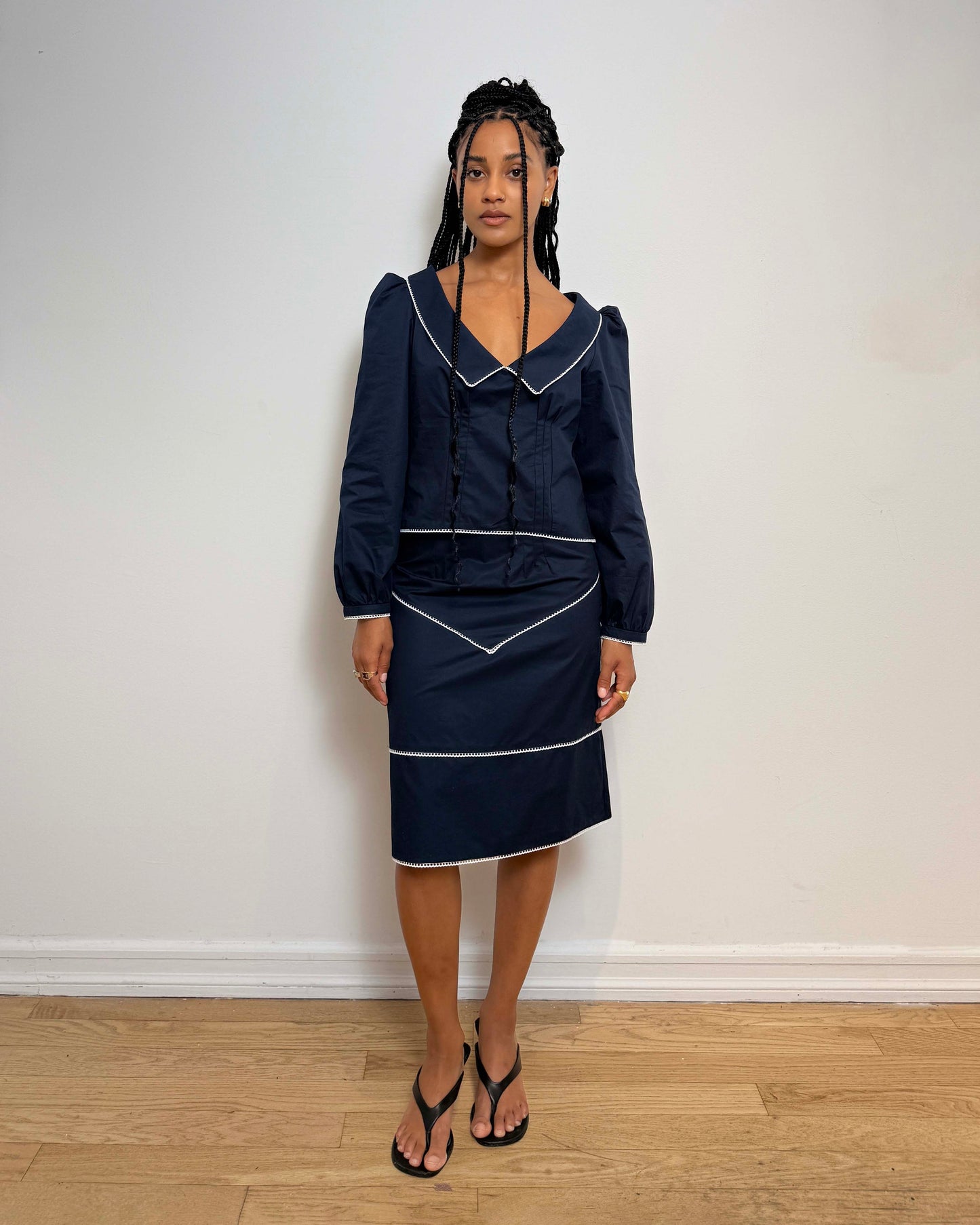 Gavrielle Top in Navy Blue